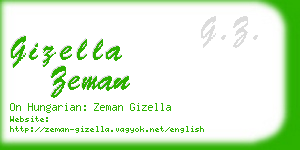 gizella zeman business card